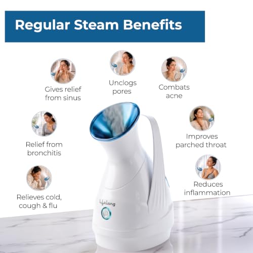 Image of Lifelong Steamer & Vaporizer for Cough, Cold & Facial | Nano-Ionic Portable Face Steamer for Facial, Steam Inhaler for Sinus & Vaporizer Machine for Adults & Kids | Fast Mist in 10sec, 100ml Capacity
