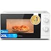 Midea Microondas 20 litros y 700 W de potencia | Microwave | Microondas Blanco de Sobremesa con Plato Giratorio, Función Descongelación, 5 Niveles de Potencia Temporizador | Microondas sin grill
