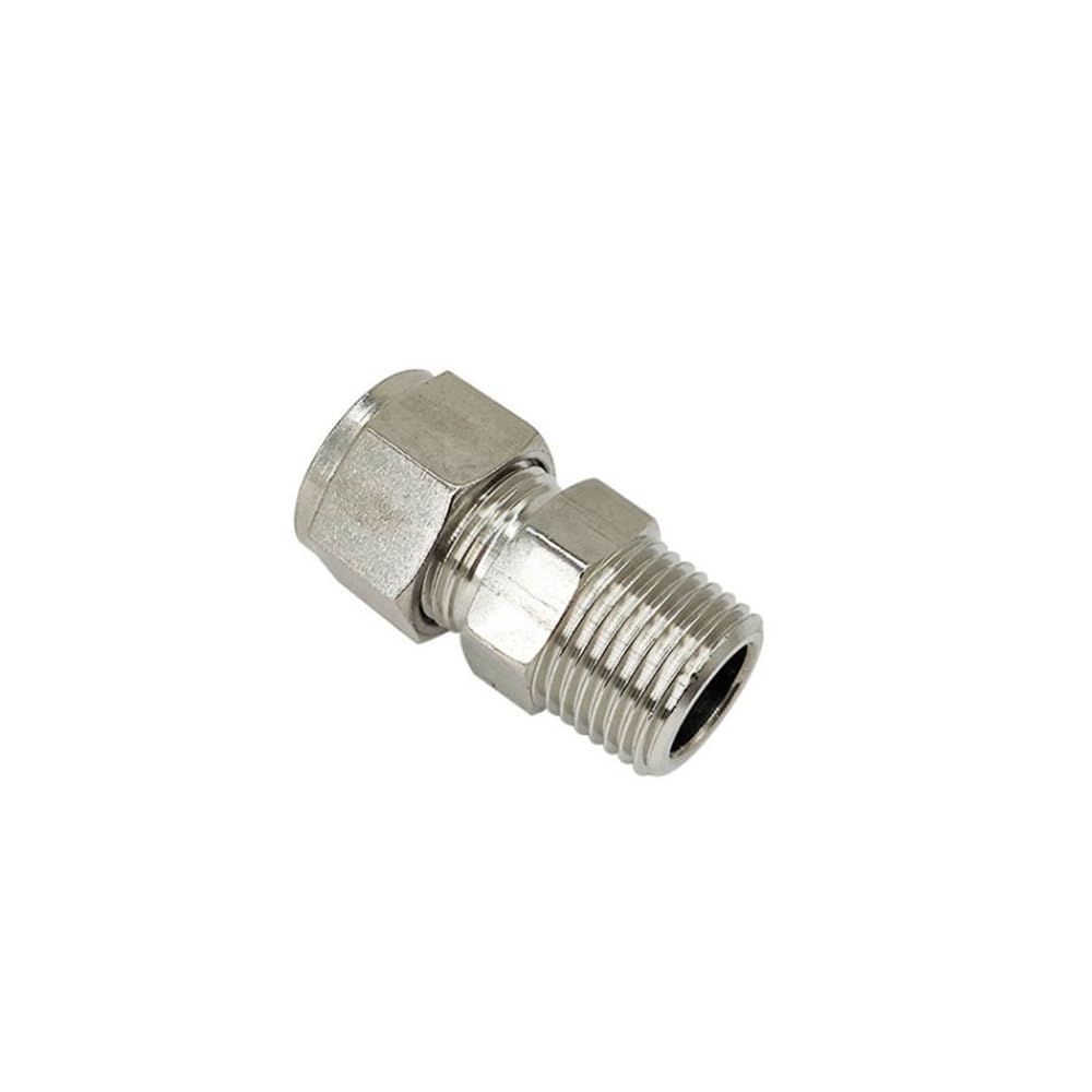 Ferrule Pipe Adapter SS Ferrule Compression Connector, Tube OD 14 16mm Pipe Joint, 3/8in 1/2in Male Thread Fitting(16MM*1/2INCH)