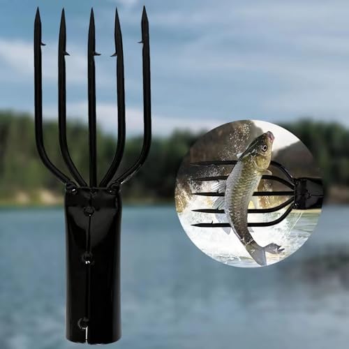Tgpiao Fishing Spear, 4/5,Prong Fishing Spear, Spearhead Fork Spear, Frog Spear Barbed Fishing Spear Pole for Fishing and Hunting Frogs in Ponds, Rivers and Lakes (4teeth) - Thumbnail 6