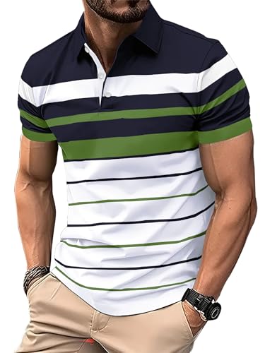 Image of EYEBOGLER Polo T-Shirt for Men || Half Sleeves Neck Polos Men's T-Shirt || Striped Polo || Packs Also Available