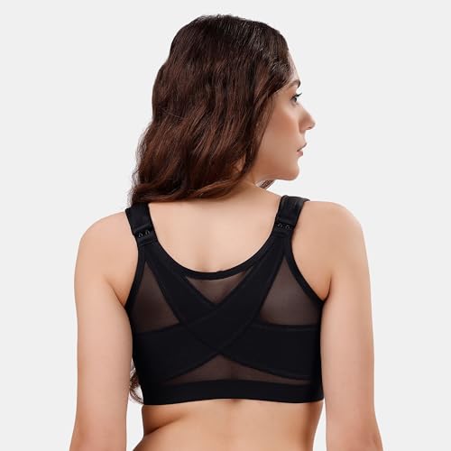 Image of SOIE Women Front Closure Full Coverage Non Padded Non Wired Posture Correction Bra