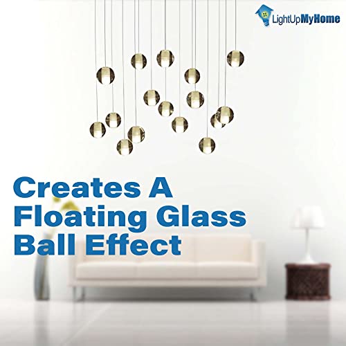 Lightupmyhome Oasis 16 - Light Fixtures Rectangular Chandeliers For Dining Room, Hanging Lights Modern Chandelier W/Glass Led Ball Light, Bubble Lights Chandeliers For Living Room (Chrome) #TOP5