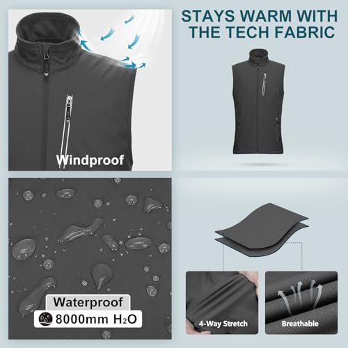 33,000Ft Men'S Windproof Lightweight Golf Vest Outerwear With Pockets thumb #3