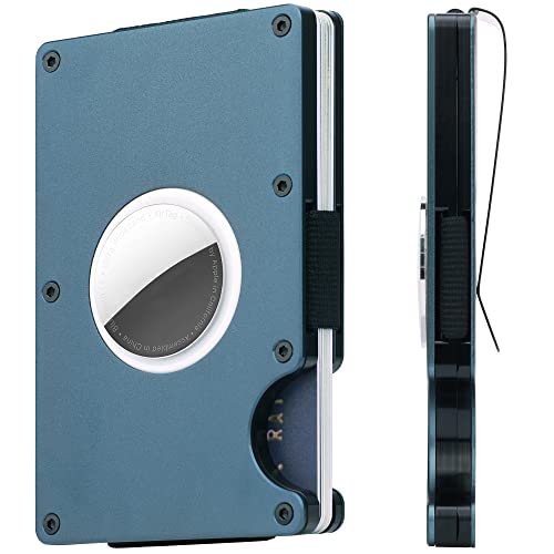 Gdtk Airtag Wallet, Slim Minimalist Tactical Wallet With Money Clip Airtag Holder Rfid Blocking Protection (Blue) #TOP8
