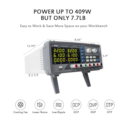 Image of MATRIX DC Power Supply Variable 32V 6A, Adjustable Multi-Channel Power Supply MPS-3264 with One Key Series-Parallel and 5V /2A USB Output, Bench Power Supply with 5 Groups of Storage and Encoder Knob