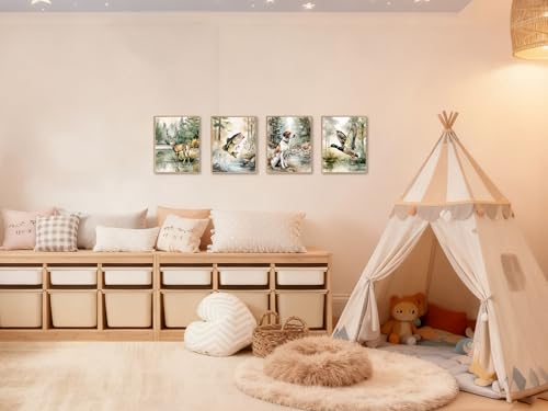 Image of Frimeeme Unframed Fishing Theme Nursery Wall Art Prints,8 x 10 In
