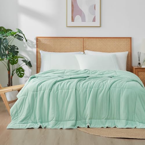 Image of Cooling Comforter Blanket for Hot Sleepers, Queen Size, Heather Mint Green