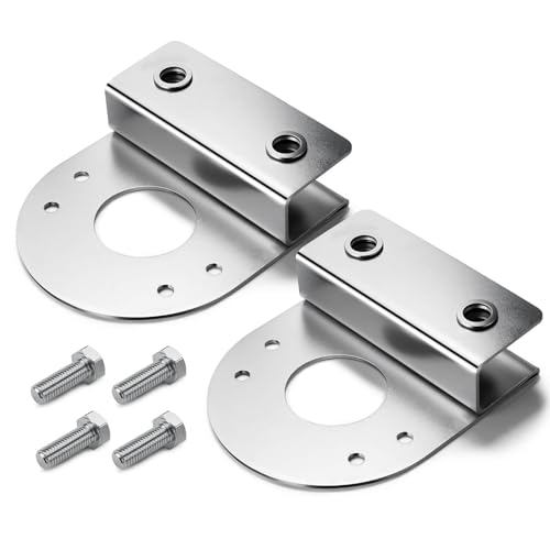 2Pcs Straight Down Watermelon Light Brackets Clamp-On No Drill Under Glow Frame Mount 304 Stainless Steel Polished Holder for 1.5 Center Hole Watermelon Lights Fit Semi Truck Pickup Trailer