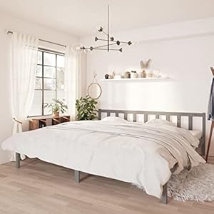 Lechnical Lattenbodem met lattenbodem voor lattenbodem voor bed, grijs, grenenhout, 180 x 200 cm, UK Super King BT IQ