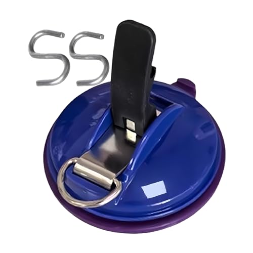 強力吸盤 - キャンプ用吸盤固定器具付きセキュアフック,ドリル不要 タイダウン クリップ キャンピングカー 車 アウニング SUV テント トラック | バン トラック アウトドア用品向け