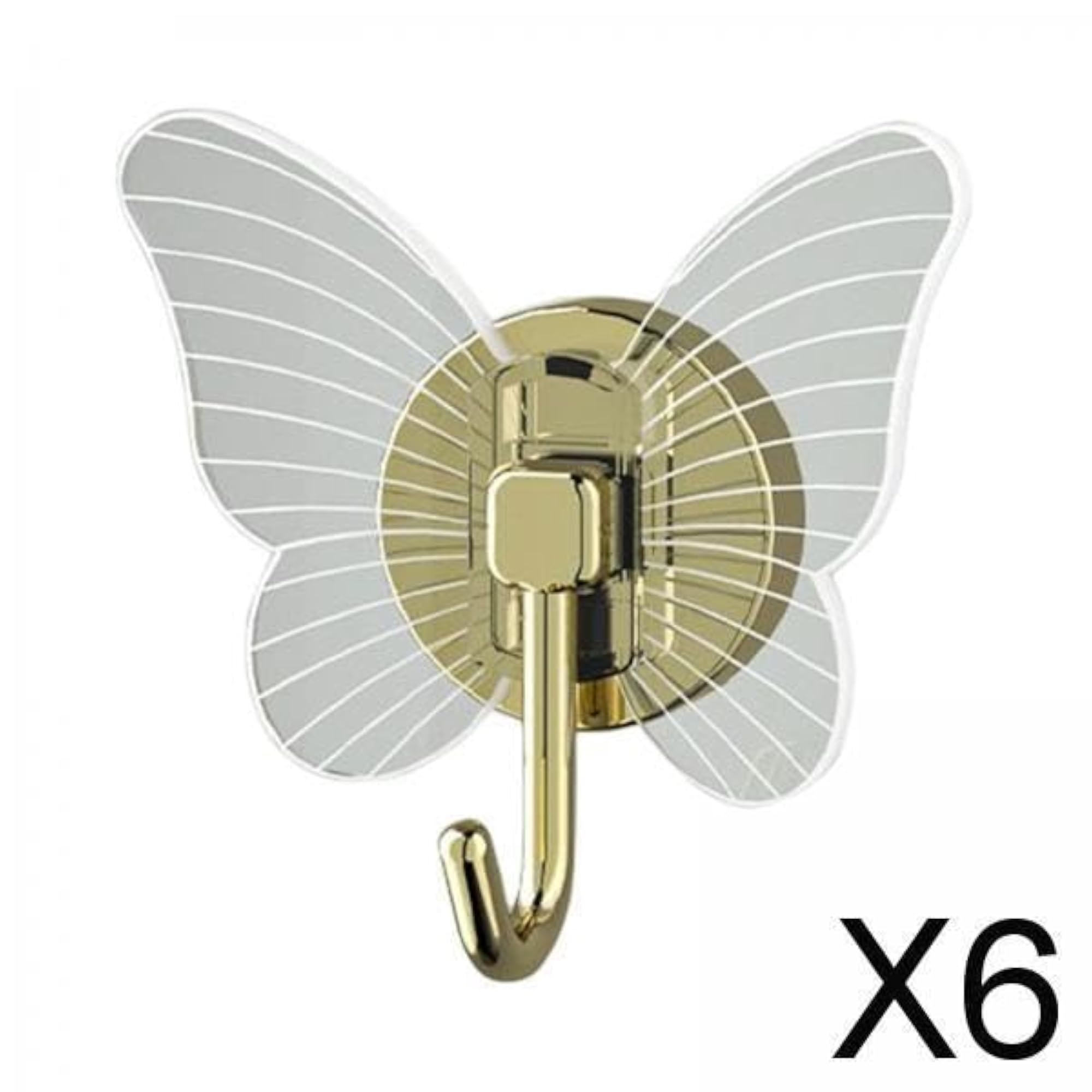 Butterfly Shape Self-Adhesive Hook, 6 Pieces
