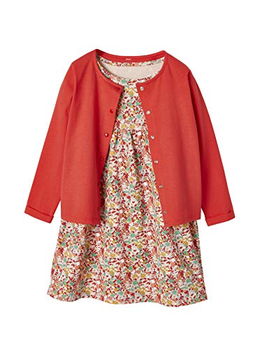 Preisvergleich Produktbild Vertbaudet Mädchen Set aus Kleid und Strickjacke rot 146 / 152