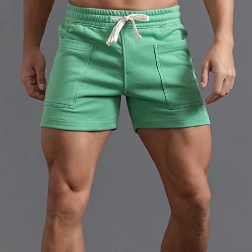 Mens Summer Solid Color Big Pockets Pants Pocket Drawstring Loose Casual Sports Running Straight Shorts Beach Pants No Pocket Shorts