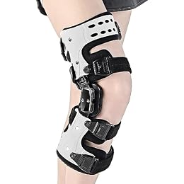 RISURRY OA Unloader Knee Brace - Arthritis Pain Relief, Osteoarthritis, Bone on Bone Knee Joint Pain, Cartilage Defect Repair, Avascular Necrosis Hinged, Lateral Degeneration (White Right)