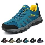 Geweo Wanderschuhe Herren Damen Wasserdicht Trekking- & Wanderschuhe für Herren Atmungsaktiv Leichte Trekkingschuhe rutschfeste Wasserfeste Outdoor Schuhe für Wander Sports Unisex Blau Gr. 43EU