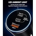 200W USB C Car Charger, 2 Port 100W Type-C Charger with 2 100W USB C Cable - Image 3