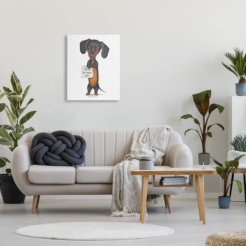 Image of Stupell Industries 'Funny Dachshund Boss', Canvas Art, 24 x 30 Inches, Easy to Hang and Sturdy, Made in USA, by Danny Gordan