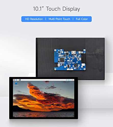Image of waveshare 10.1inch Capacitive Touch LCD IPS Display, 1280x800 Resolution, HDMI Interface, Compatible with Raspberry Pi 5 /4B /3B /Zero /Zero W /Zero 2W /Pico /Pico W /Pico WH, Support Jetson Nano /PC