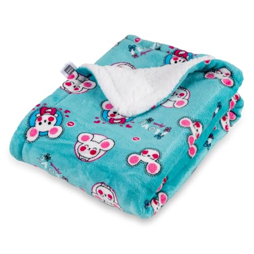 Image of Mee Mee Soft Double Layered Baby Blanket with Mouse Printed - Ultimate Comfort for Newborns (100 CM X 140 CM) 0-12 Months (Green)