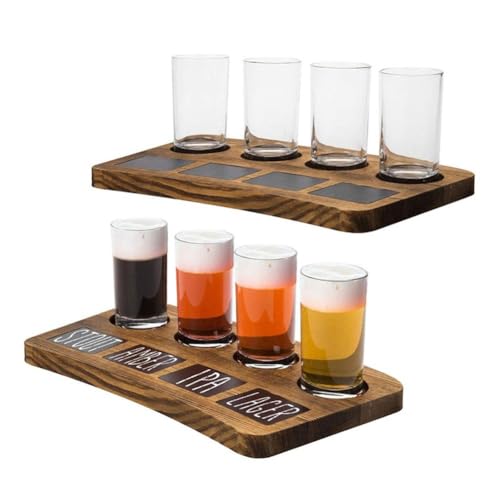 Planche à découper en bois noble avec support de dégustation pour bières et cocktails - 6