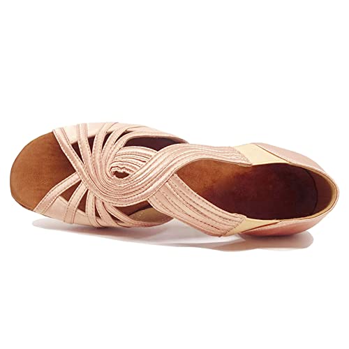 HIPPOSEUS Women Low Heel Latin Ballroom Dance Shoes Indoor Salsa Batchata Practice Dancing Shoes3