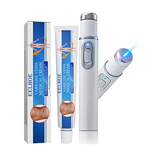Set de luz azul para varices,Pluma para terapia de luz azul para varices ,Crema para varices , mejora la circulación sanguínea para la pierna Cover