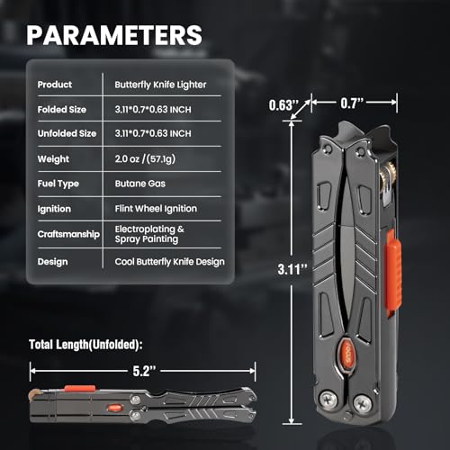 Encendedor antorcha recargable de butano negro miniatura 3