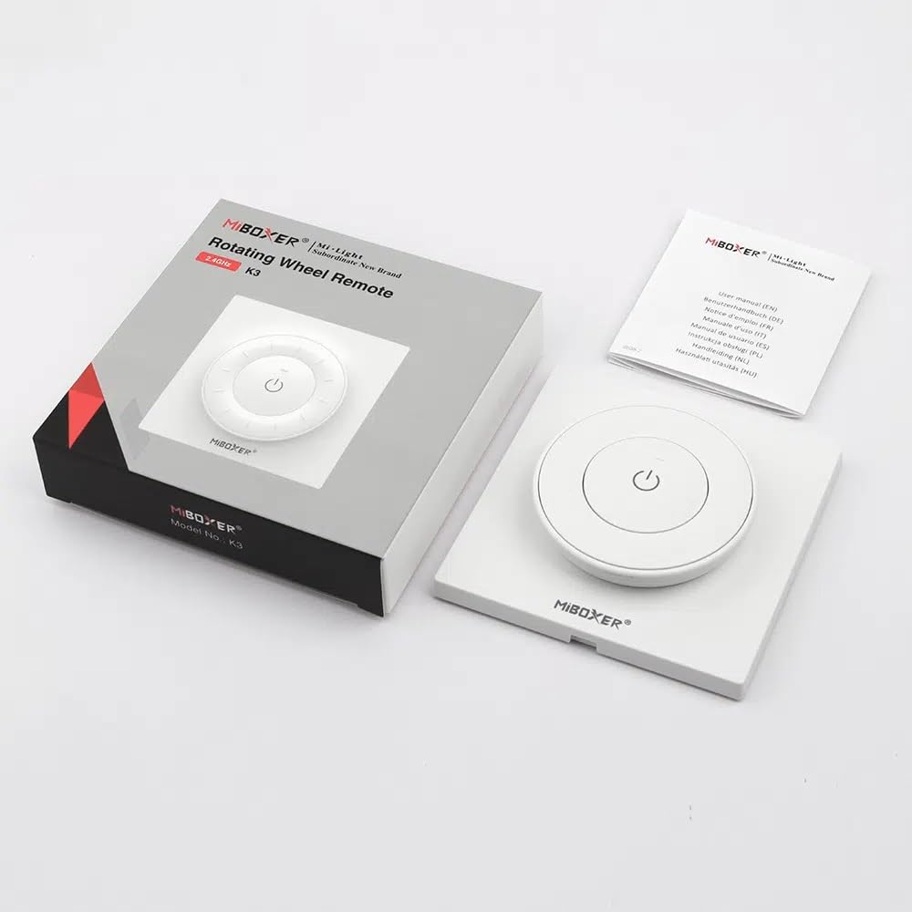LGIDTECH K3 Miboxer CCT - Mando a distancia de rueda giratoria con temperatura de color, batería no incluida (blanco)