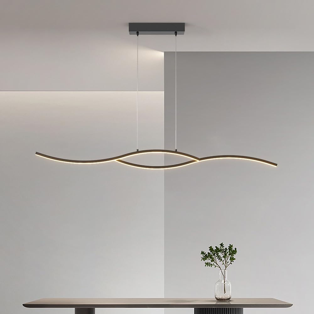 Suspension pour salle à manger en aluminium au design ondulé moderne et épuré