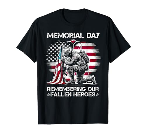 Memorial Day Remembering Our Fallen Heroes Patriotic Us Flag T-Shirt