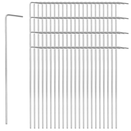 LANIAKEA 100PCS Tent Stakes Metal 9in Heavy Duty Ground Stake