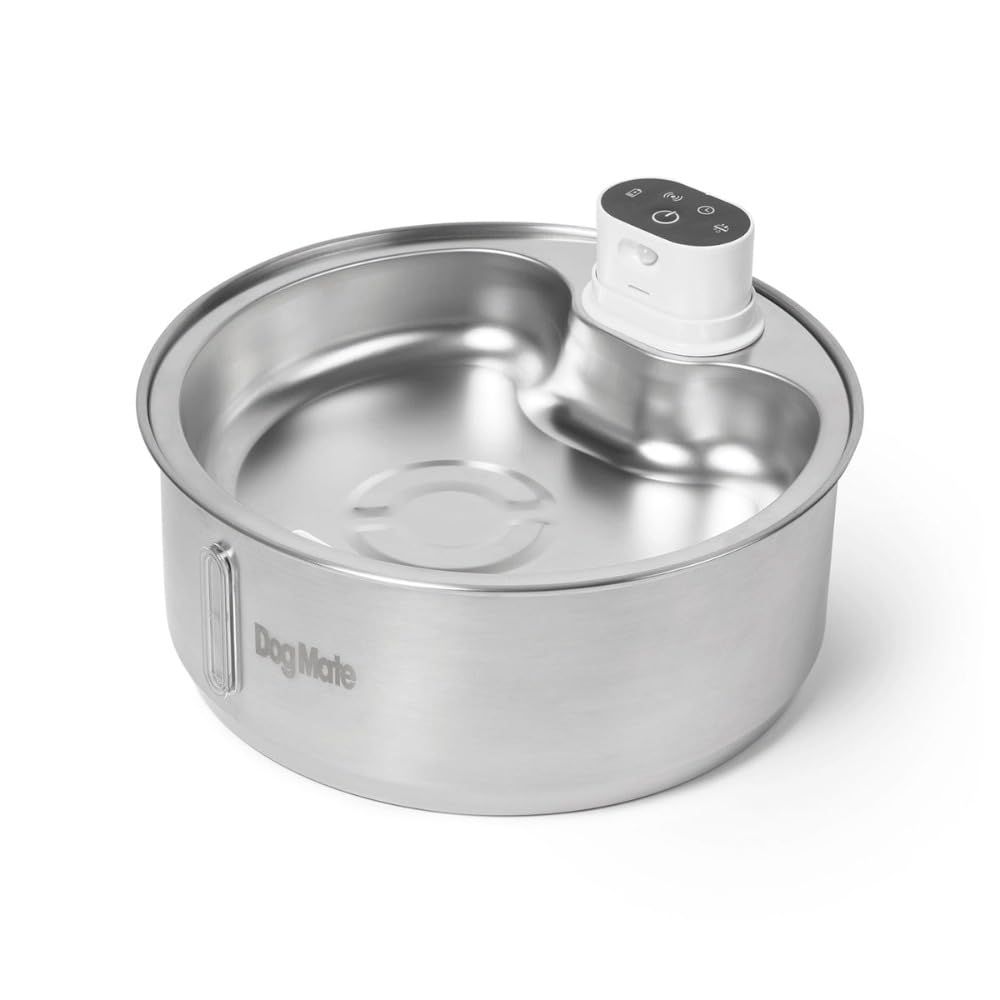 Dog Mate 8 Liter Edelstahl Hunde Trinkbrunnen – Automatischer Wasserspender für große Hunde, Gefilterter Haustierbrunnen, Hygienisch, USB-betrieben