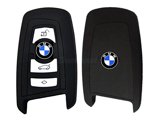 BMW Coque de clé pour voiture en silicone pour BMW 1/3/4/5/6/7 Série F12/F13/F20/21/F30/F26/F23/F34/F35 Noir