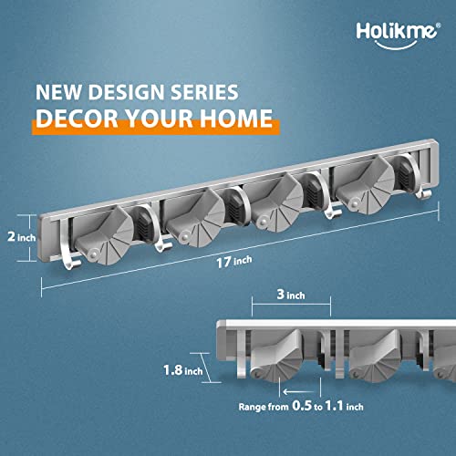Holikme HOLIKME_009 Mop Broom Holder Wall Mount Metal Pantry Organization And Storage Garden Kitchen Tool Organizer Wall Hanger thumb #5
