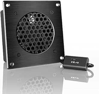 AC Infinity AIRPLATE S1, Quiet Cooling Fan System 4 with Speed Control, for Home Theater AV Cabinets