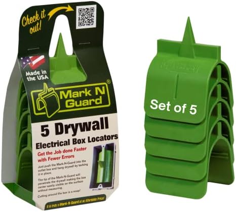 Buddy Tools Mark N Guard - Professional Drywall Electrical Box Locator Tool - Quick Cut Out Tool for Sheetrock - Protects Wires from Damage (Set of 5)