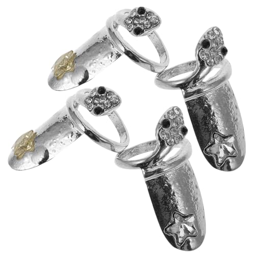 Bijoux d'ongles serpent nail art accessoires manucure originaux x4
