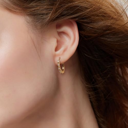 Gold Hoop Earrings for Women – Convertible Heart Earrings, 2-in-1 Gold Dangle Earrings or Classic Hoops3