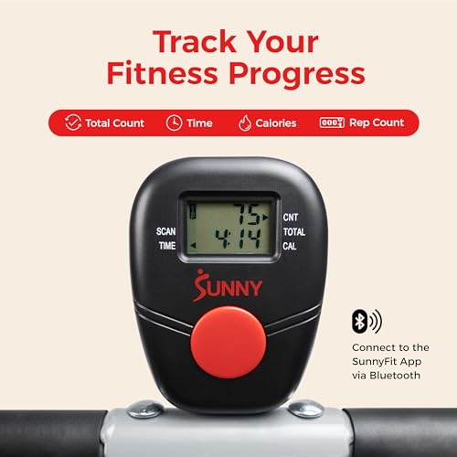Sunny Health & Fitness Smart Upright Row-N-Ride Exerciser, Squat Assist Trainer for Glutes Workout with Adjustable Resistance, Easy Setup & Foldable, Glute & Leg Exercise Machine- NO. 077S - image 8