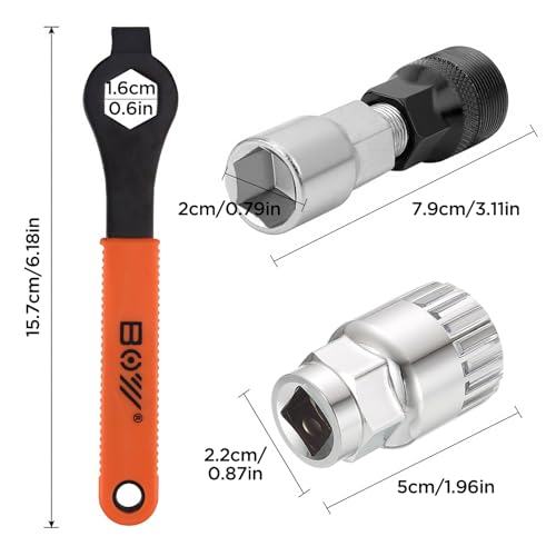 Bicycle Crank Extractor And Bike Bottom Bracket Removal Tool Set with 16mm Spanner, Professional Bicycle Repair Tool For Mountain Road Bike Repair - Thumbnail 2