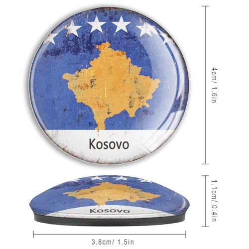 Imanes de pizarra blanca con bandera de Kosovo de cristal para recuerdos 4