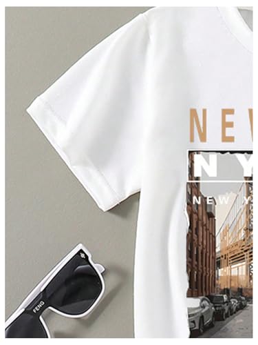 Boy's Tracksuit Set 2 Piece Short Sleeve Graphic Tees and Elastic Waist Cool Shorts4