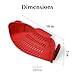 Kitchen Gizmo Snap N Strain Silicone Pot Strainer - Adjustable Clip-On Pasta Strainer for Pots, Pans, and Bowls - Large Red Kitchen Colander