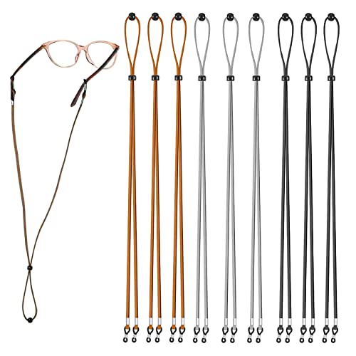 Sunglass Strap 9 Stück Brille Kordel Halter Brillenband Unisex Brillenkette Schwarz Universal Brillenbänder Sonnenbrillen Retainer Verstellbar Brillenschnur Für Lesebrillen Sonnenbrillen (3 Farben) Cover