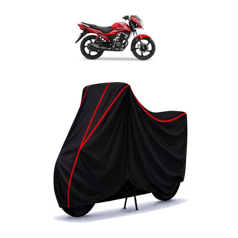 Image of TVS Victor Drum Water Resistant Bike Cover for All Motorcycles & Rain | Heavy Duty Taffeta Fabric | UV Protection, Dustproof, Scratchproof | All Weather Two Wheeler Body Cover with Elastic Bottom