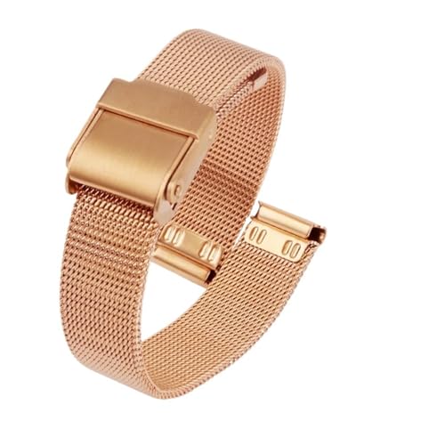 DNYXGDGSL ミラネーゼストラップ 13mm 14mm レディース ステンレススチールストラップブレスレット カシオレトロスモールゴールドウォッチ LA670 LA680 LA690 ウォッチバンドチェーン対応(Rose gold,14mm(LA68