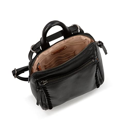 The Sak Loyola Mini Backpack in Leather, Convertible Design with Adjustable Strap, Black3