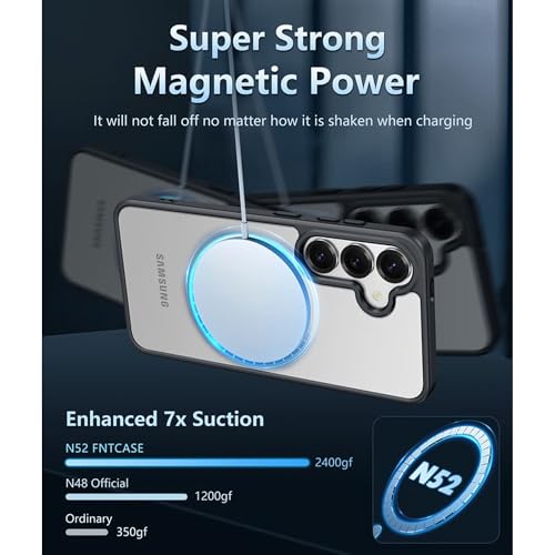 Image of ArmourPro MagSafe Compatible Case for Samsung Galaxy A36, Magnetic Wireless Charging Back Cover with Clear Back, Flexible TPU Bumper, Camera Protection | Black