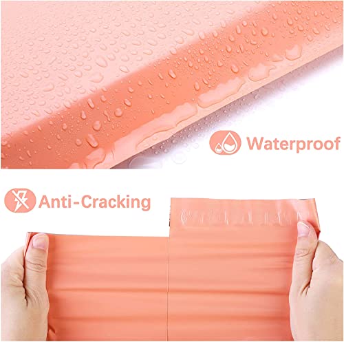 Image of Metronic Poly Mailers 10x13 300 Pcs, Strong Adhensive Shipping Bags for Clothing, Medium Mailing Bags for Small Business, Shipping Envelopes, Tear-resistant Packing Bags in Peach Pink | Strong Adhesive Tear-resistant Mailing Bags, Shipping Envelopes, Packing Bags for Clothing, Small Business, Peach Pink.